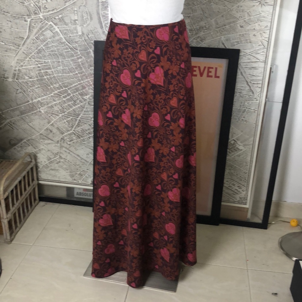 EUGENIA FERNANDEZ Elegant Floral Maxi Skirt Size M